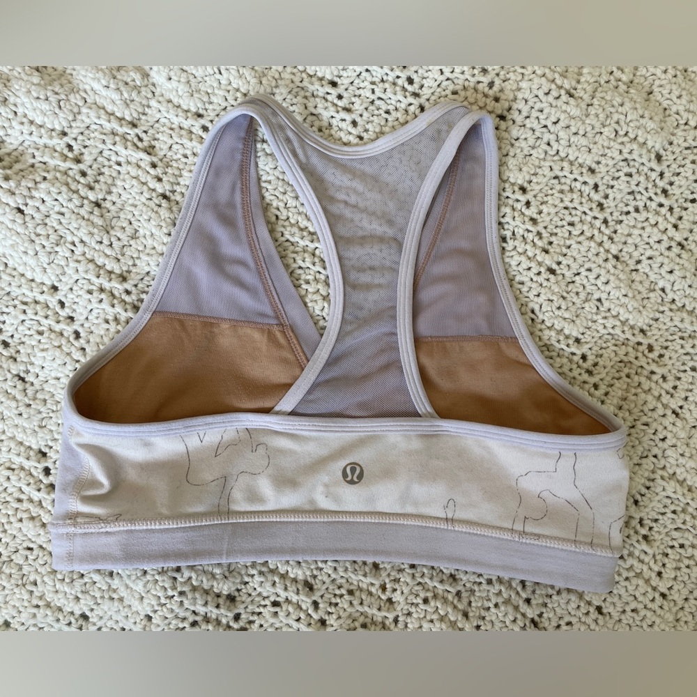 Lululemon Deep V Sports Bra Yoga Graphic Pink (Size 8) - Picture 2 of 4